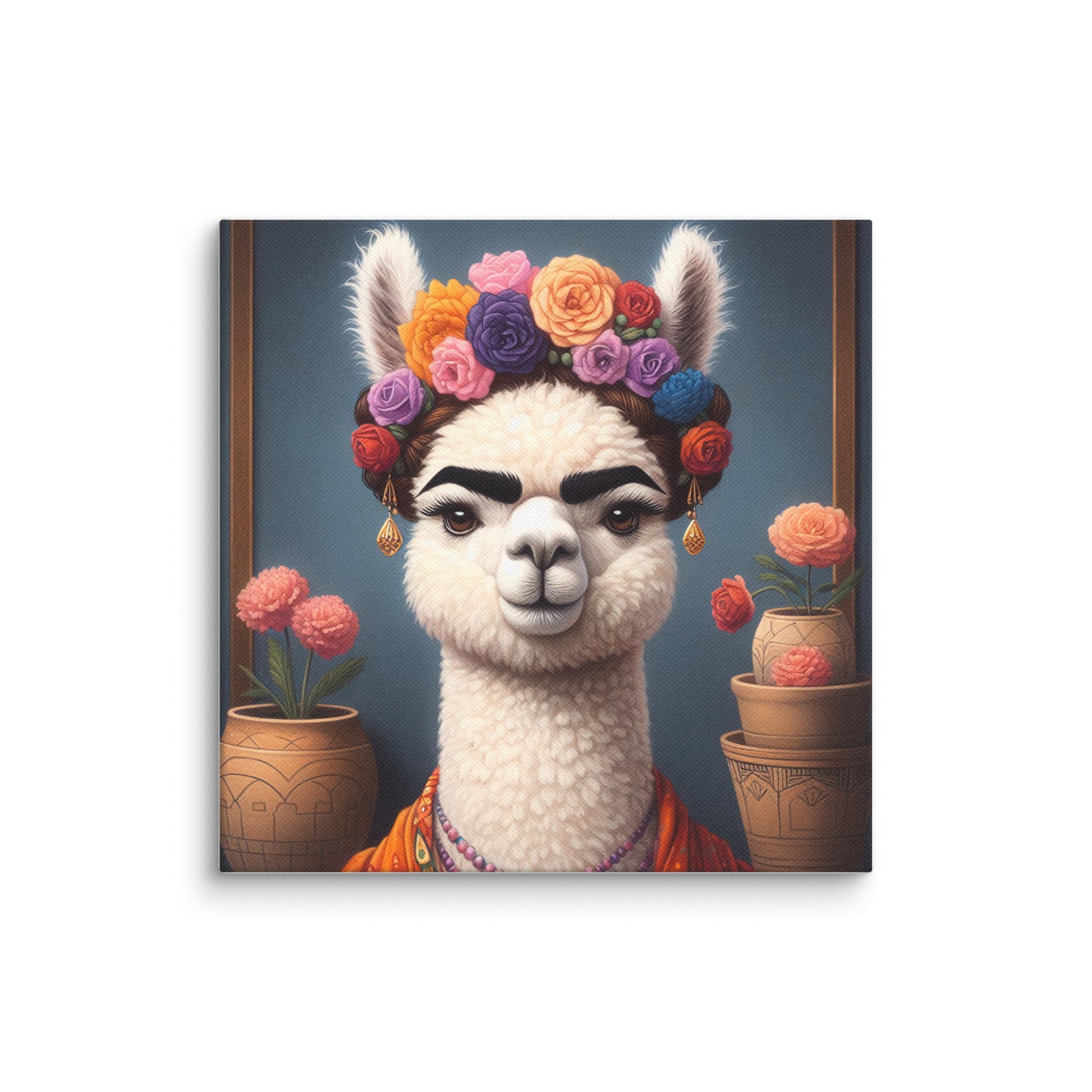 Frida Llama 10x10 canvas